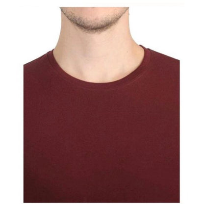 Generic Men's Casual Short Sleeves Cotton Round Neck T-shirt (Maroon)