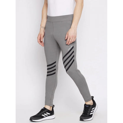 Generic Men's Striped Polyester Tights (Grey)