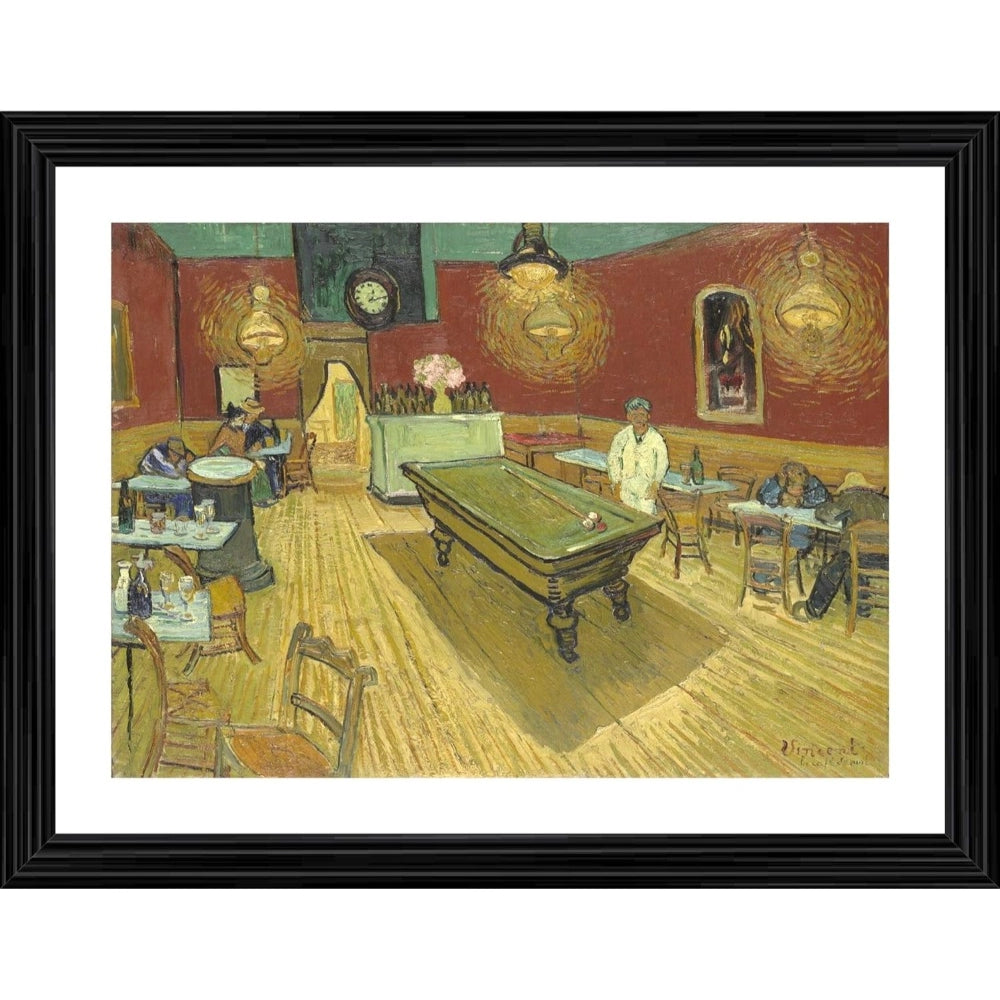 Generic The Night Cafe 1888 Painting With Wood Photo Frame (Multicolor)