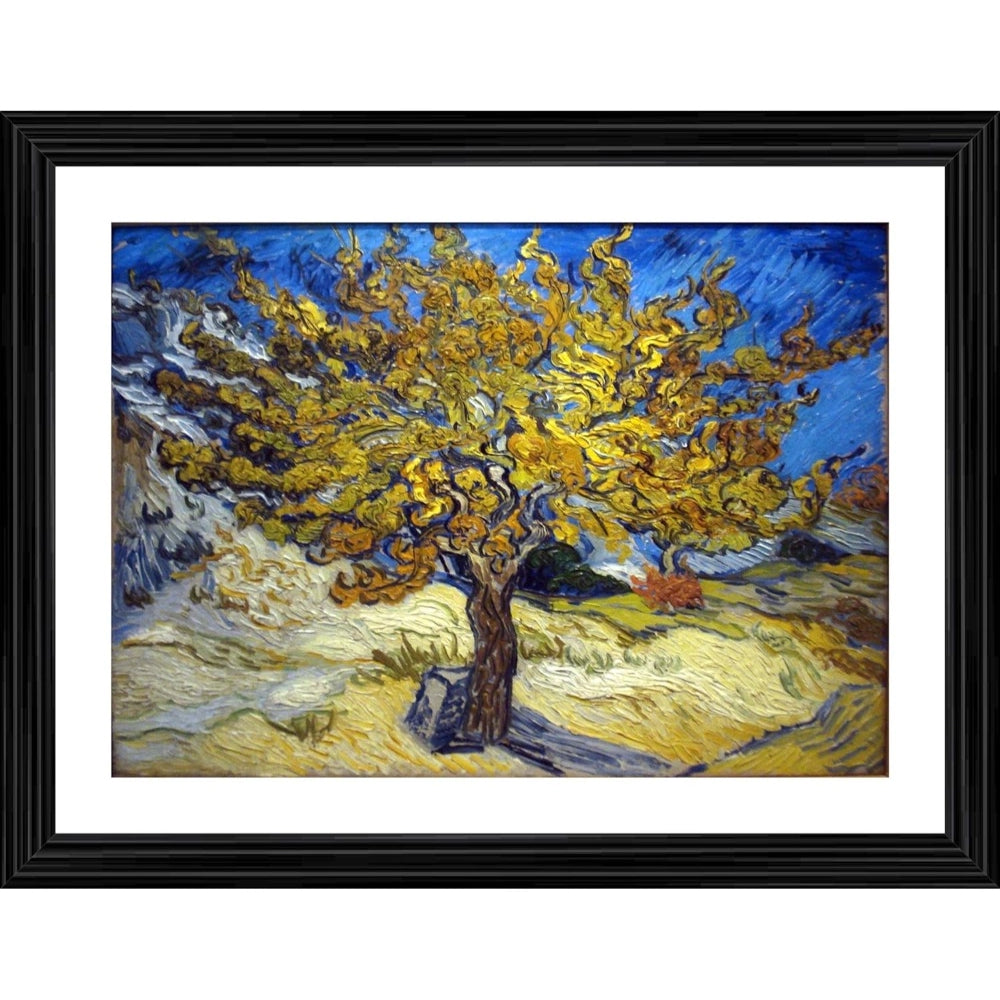 Generic Mulberry Tree I Autumn 1889 Painting With Wood Photo Frame (Multicolor)