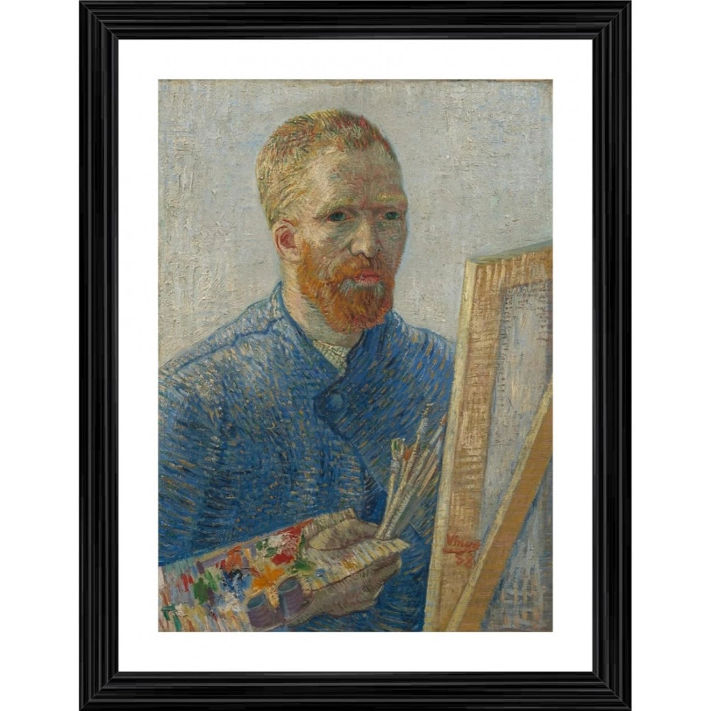 Generic Self Portrait as a Painter 1888 Painting With Wood Photo Frame (Multicolor)