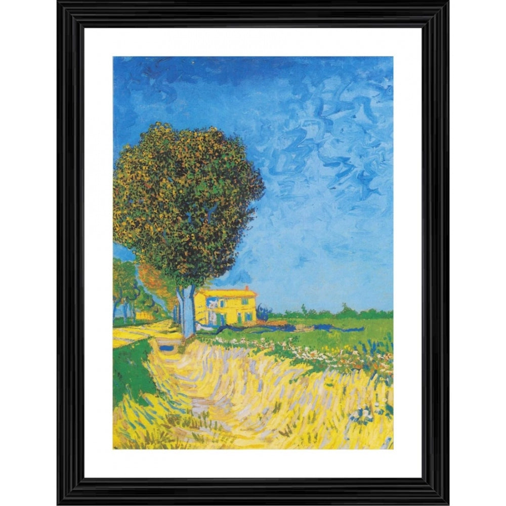 Generic A Lane near Arles 1888 Painting With Wood Photo Frame (Multicolor)