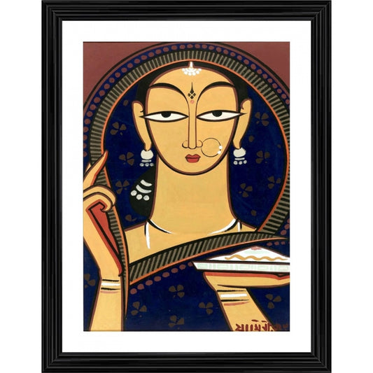 Generic Pujaran Painting With Wood Photo Frame (Multicolor)