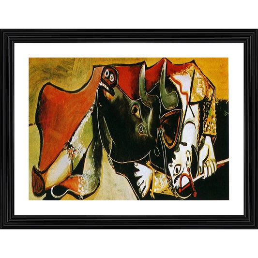 Generic Bullfight 1 Painting With Wood Photo Frame (Multicolor)