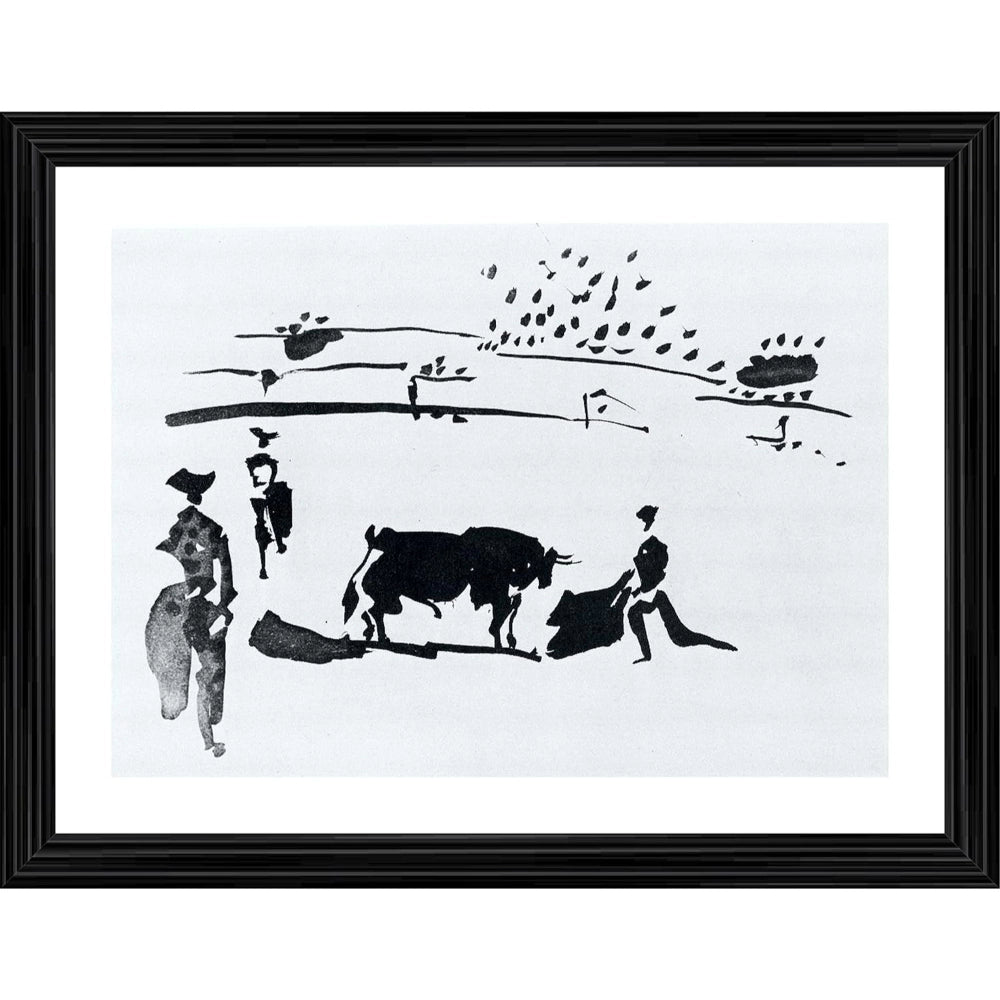 Generic Bullfight 9 Painting With Wood Photo Frame (Multicolor)