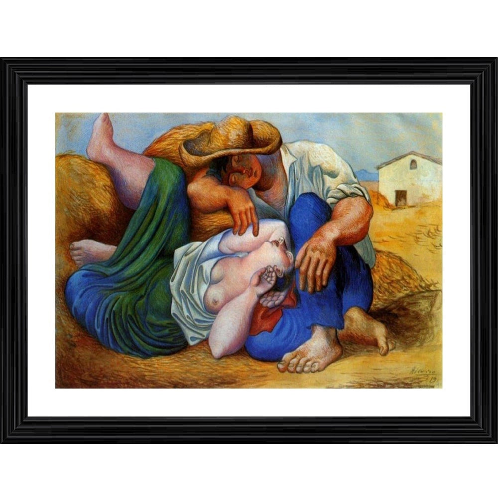 Generic Sleeping Peasants 1919 Painting With Wood Photo Frame (Multicolor)