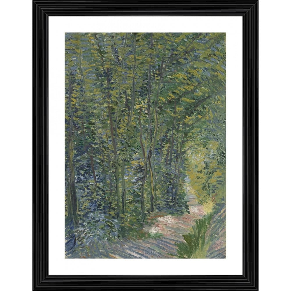 Generic Path in the Woods 1887 Painting With Wood Photo Frame (Multicolor)