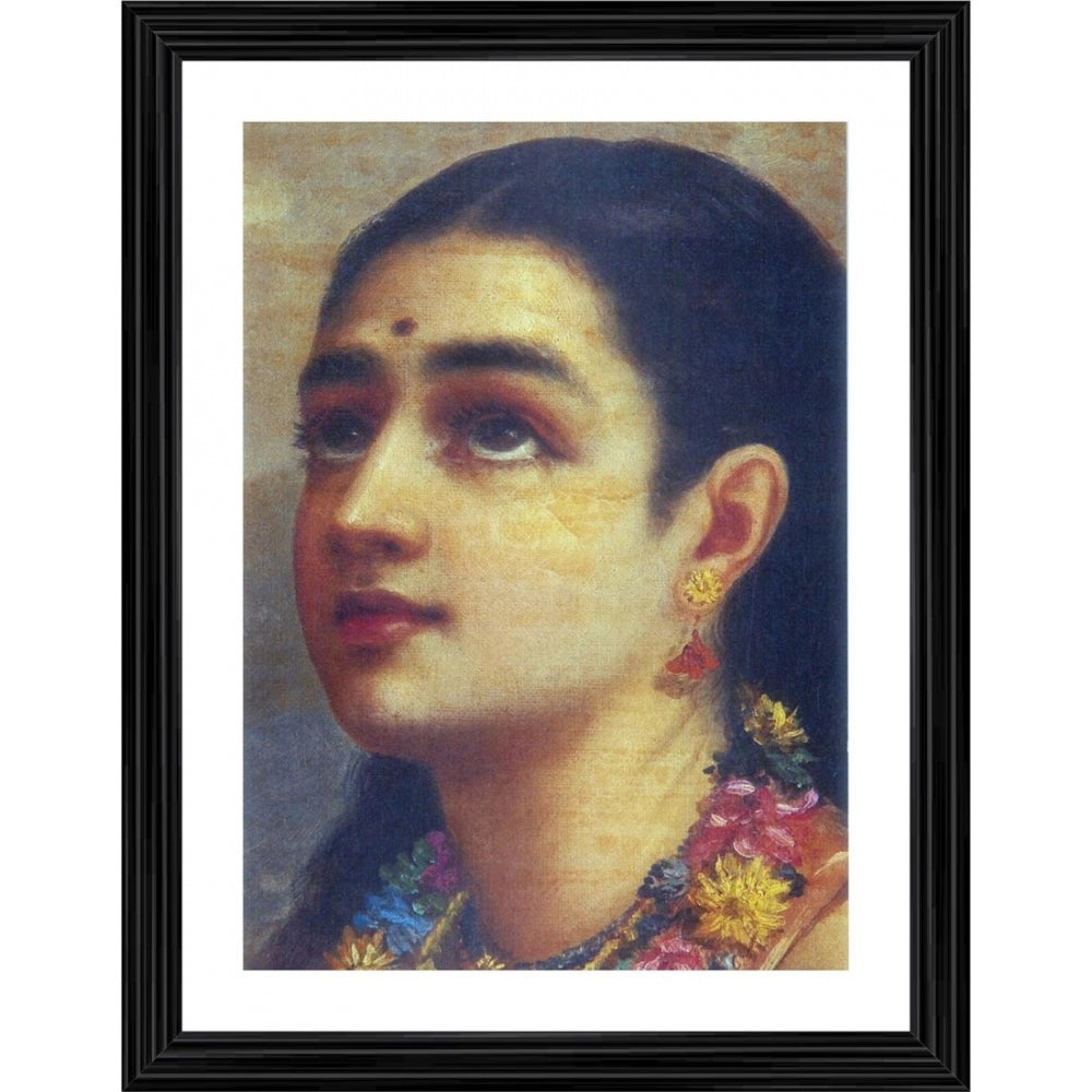 Generic Shakuntala 1880 Painting With Wood Photo Frame (Multicolor)