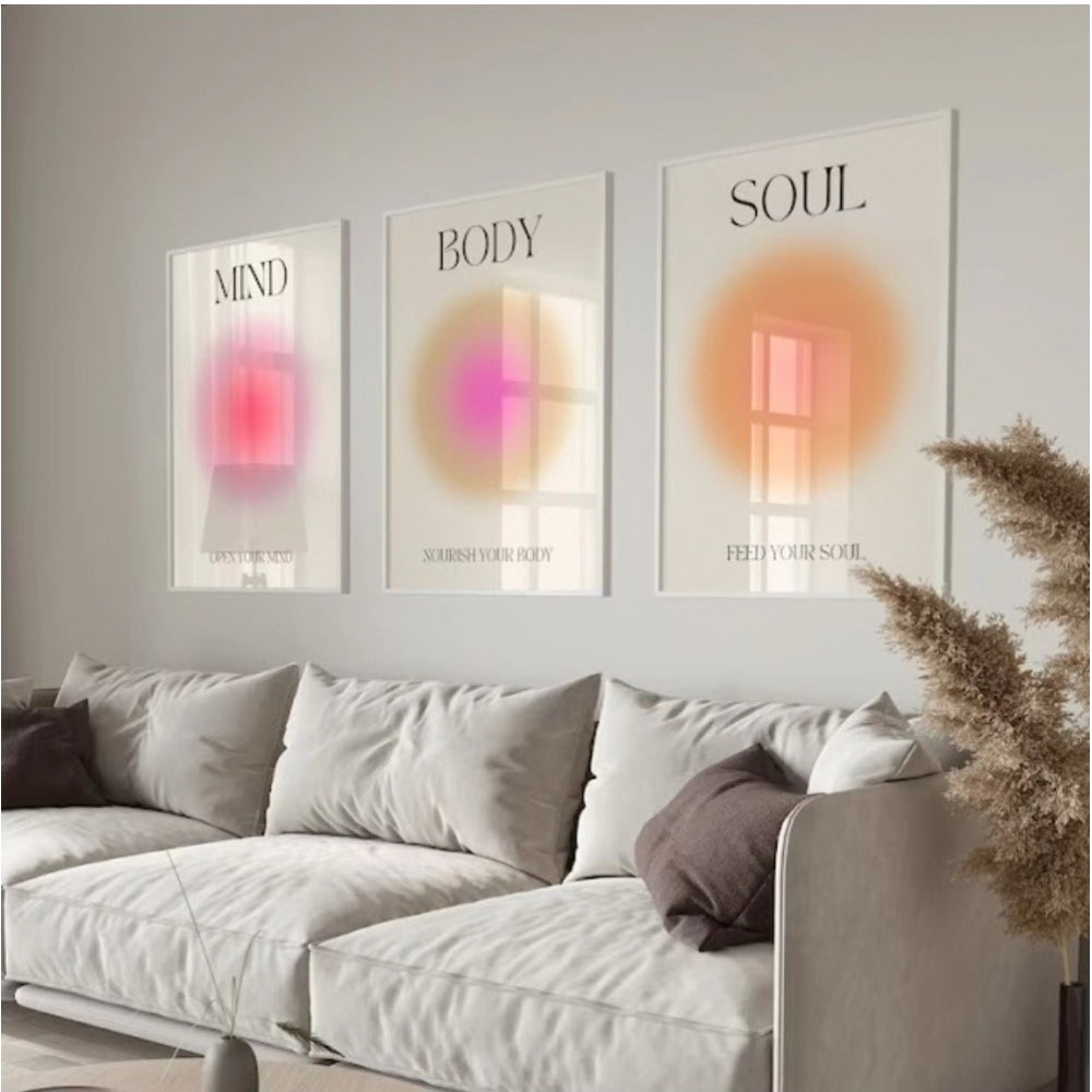 Generic Set of_3 MindBody - Soul Framed (White)