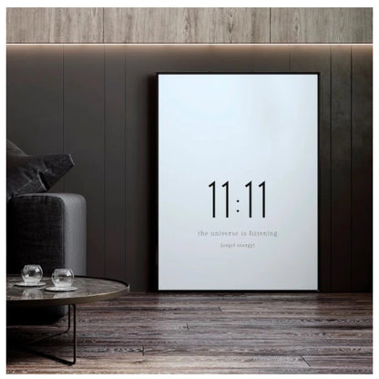 Generic 11-11 Angel Number Minimalist Wall Frame (Black )