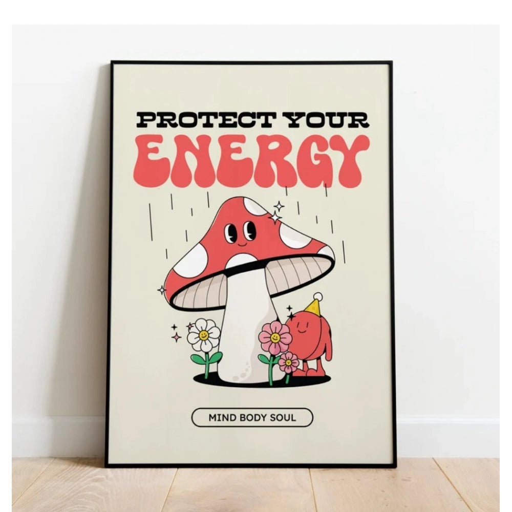 Generic Protect Your Energy Wall Frame (Black-Brown )