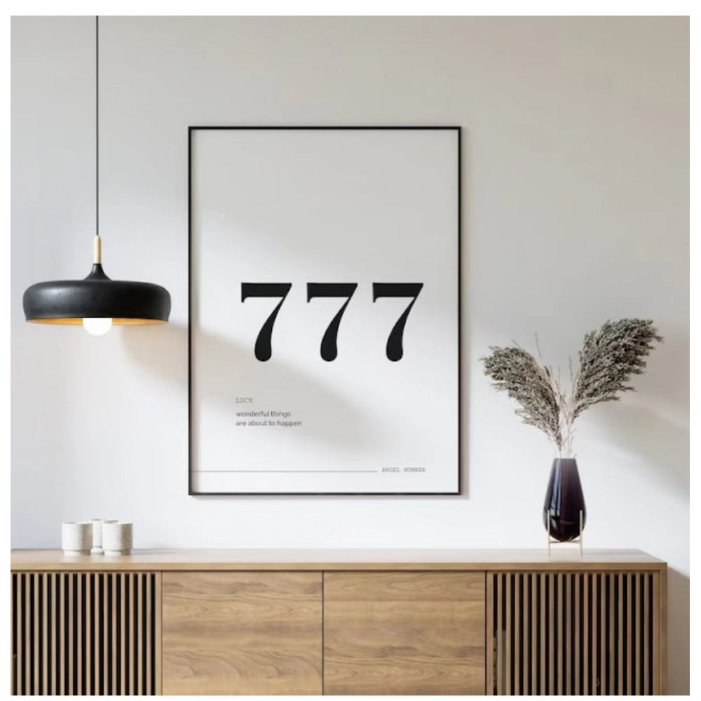 Generic 777 Angel Number Minimalist Wall Frame (Brown )