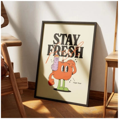 Generic Stay Fresh Wall Frame (Black-Brown )