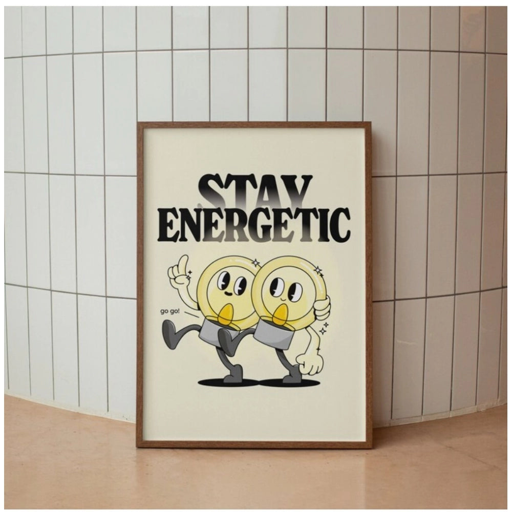 Generic Stay Energetic Wall Frame (Black-Brown )