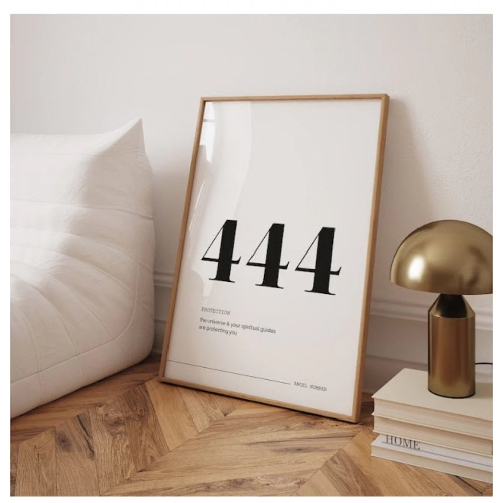 Generic 444 Angel Number Minimalist Wall Frame (White )