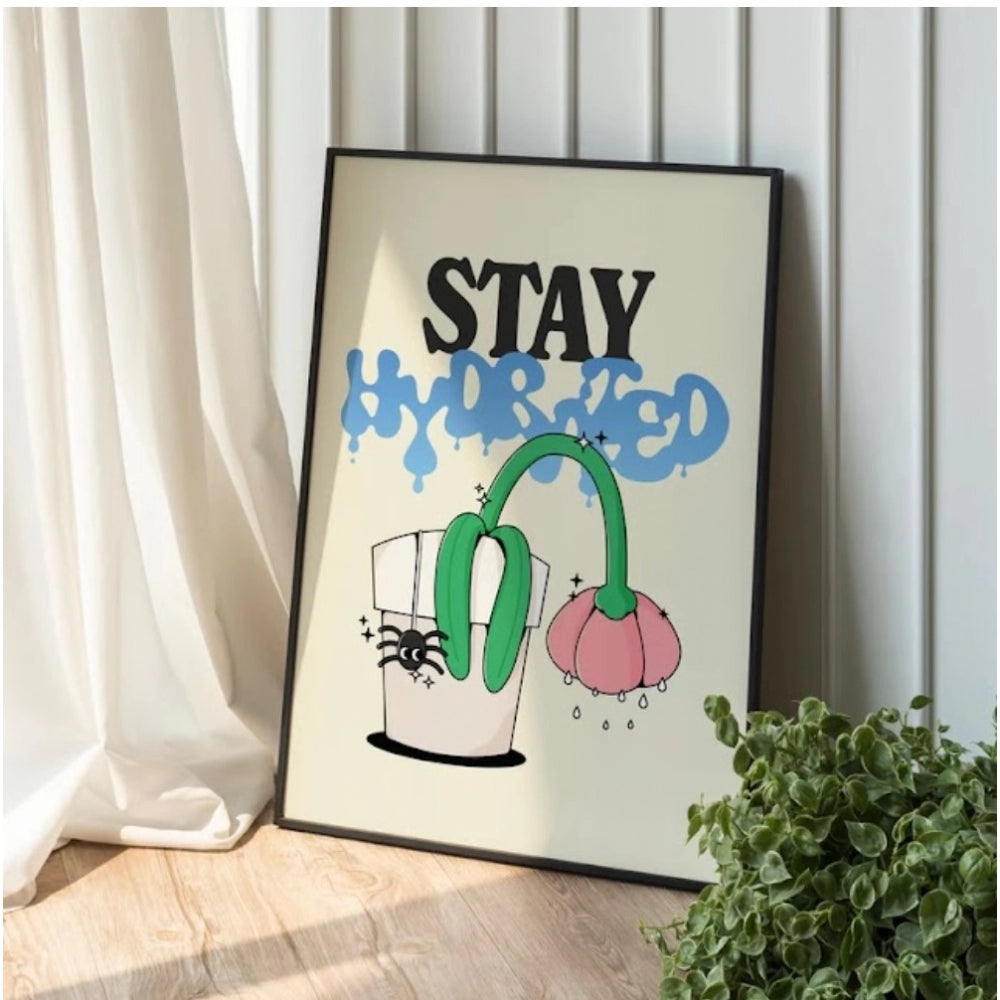 Generic Stay Hydrated Wall Frame (Black)