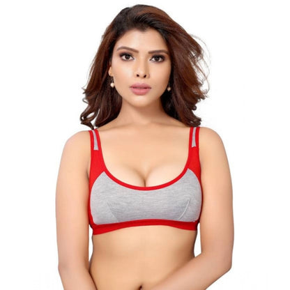 Generic Women's Cotton Solid Sports Bra (Multi)