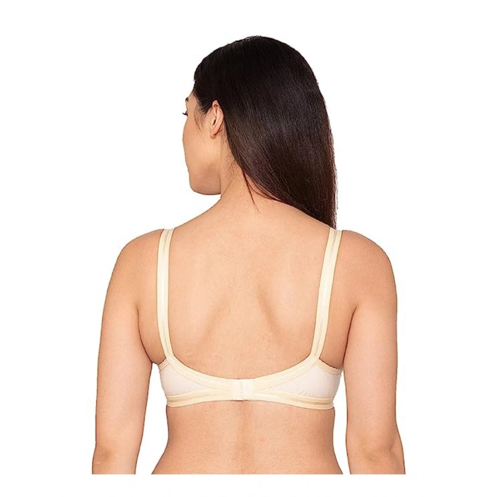 Generic Pack Of_2 Women's Cotton Solid Non Padded Bra (Black - White)