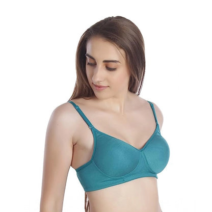 Generic Women's Cotton Solid T-Shirt Bra (Multicolor)