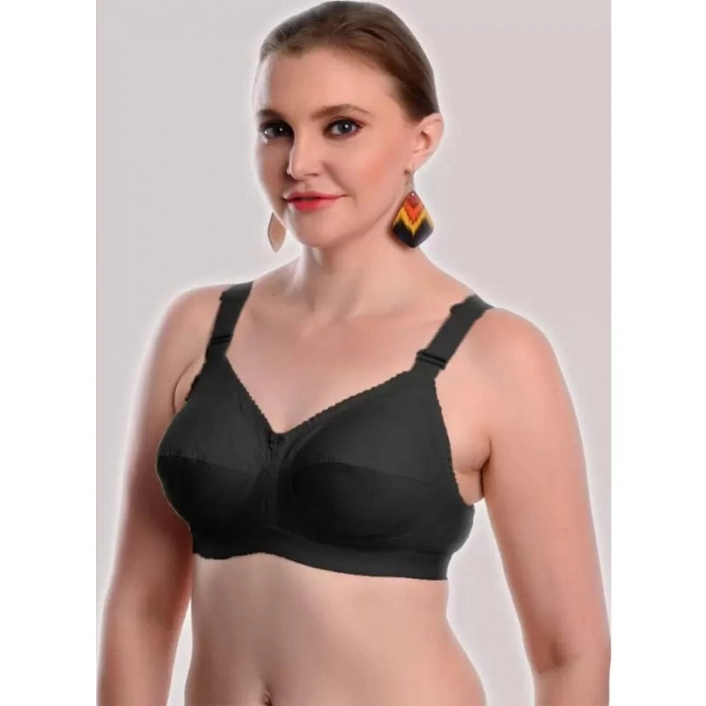 Generic Pack Of_3 Women's Cotton Solid Non Padded Bra (Multicolor)