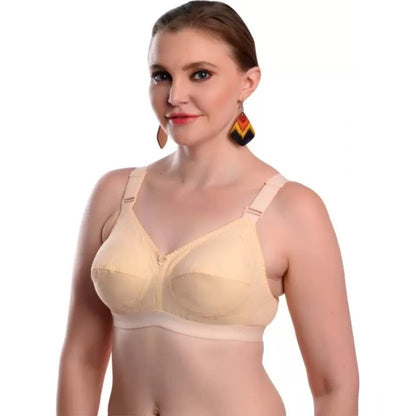 Generic Pack Of_3 Women's Cotton Solid Non Padded Bra (Multicolor)