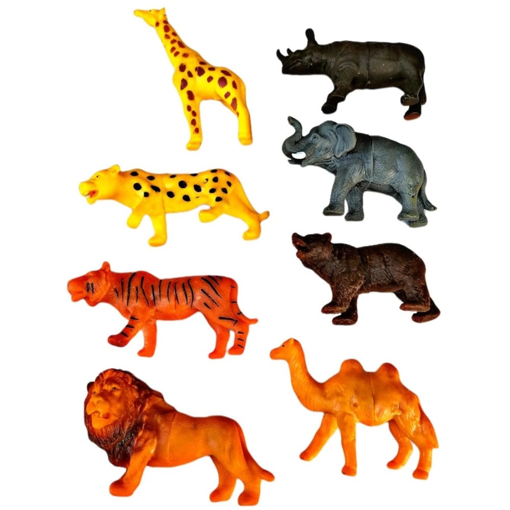 8_Pcs Set For Wild PVC Animals| Cardboard | Toys | 5+ Years