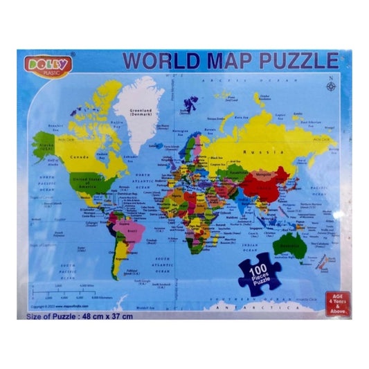 World Map Puzzle | Cardboard | Educational Toys | 3+ Years