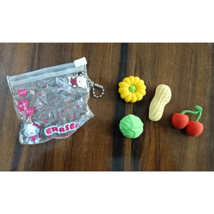 Pack Of_5 Vegetable Eraser | Rubber | Stationery | 3+ Years