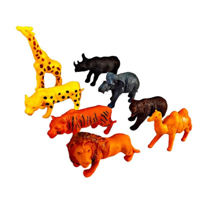 8_Pcs Set For Wild PVC Animals| Cardboard | Toys | 5+ Years