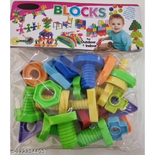 Nut &amp; Bolt PVC Block | Plastic | Toys | 3+ Years