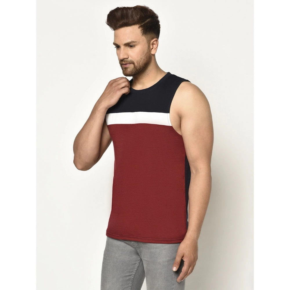 Generic Men's Casual Cotton Blended Striped Sleeveless Vest (Multicolor)