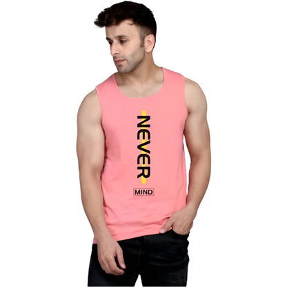 Generic Men's Casual Cotton Blended Printed Sleeveless Vest (Pink)