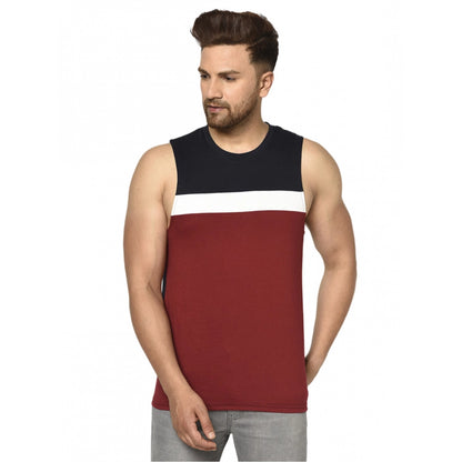 Generic Men's Casual Cotton Blended Striped Sleeveless Vest (Multicolor)