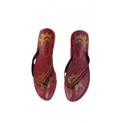 Generic Women's Polyurethane Printed Slip-on Slipper (Red)