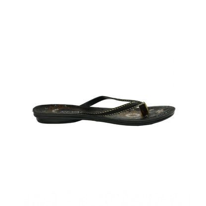 Generic Women's Polyurethane Printed Slip-on Slipper (Black)