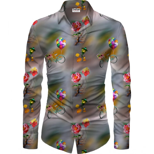 Generic Men's Casual Floral Printed Cotton Blend Unstitched Shirt Fabric 1.6 Mtrs (Multicolor)