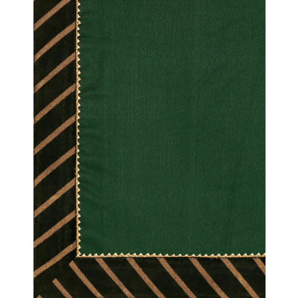 Generic Women's Chiffon Self Design Saree With Unstitched Blouse 5.5Mtr (Green)