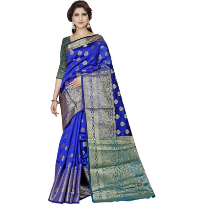 Generic Women's Jacquard Woven Saree With Unstitched Blouse 5.5Mtr (Multicolor)