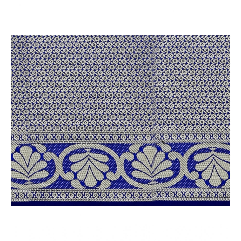 Generic Women's Jacquard Woven Saree With Unstitched Blouse 5.5Mtr (Blue)