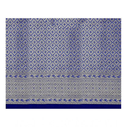 Generic Women's Jacquard Woven Saree With Unstitched Blouse 5.5Mtr (Green-Blue)