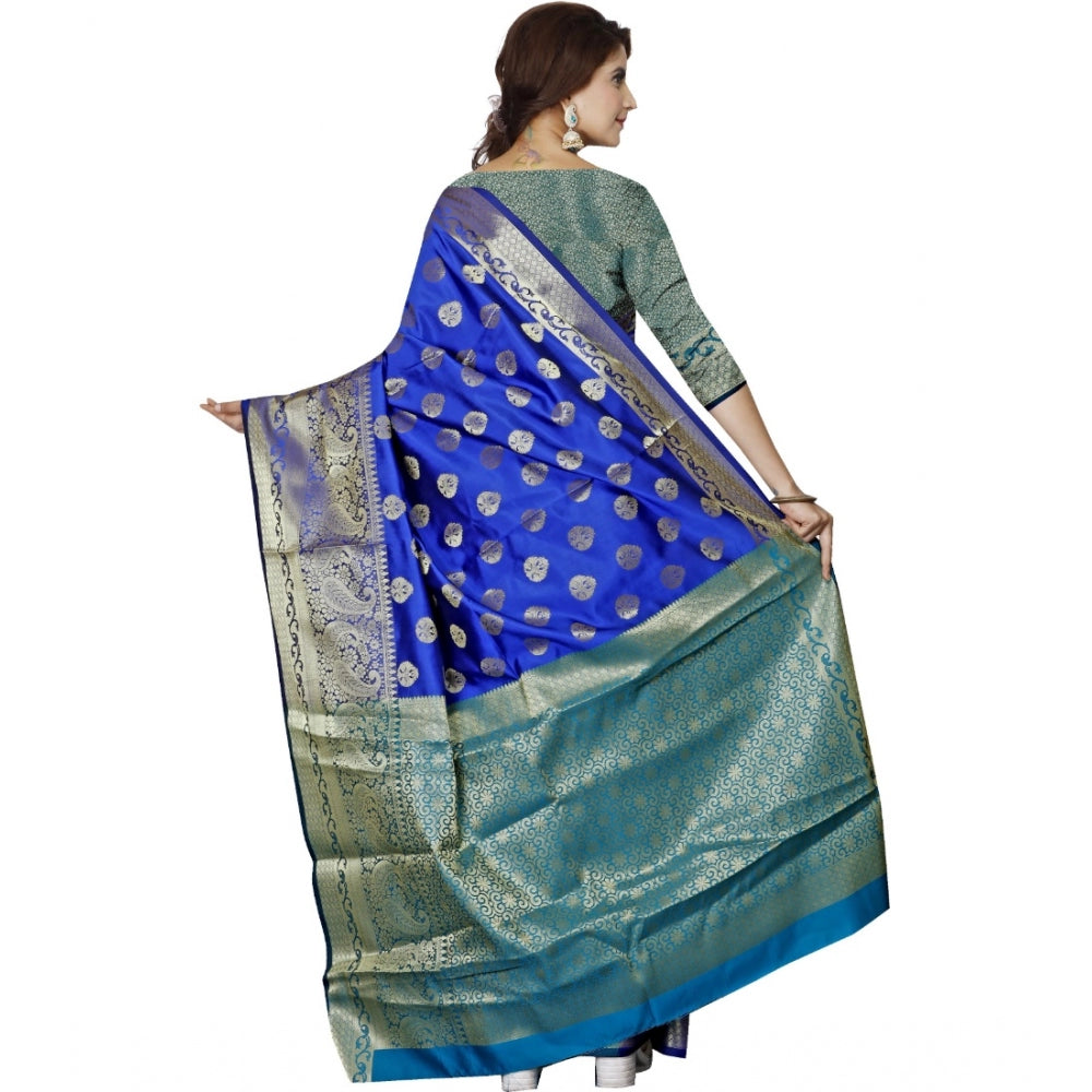 Generic Women's Jacquard Woven Saree With Unstitched Blouse 5.5Mtr (Multicolor)