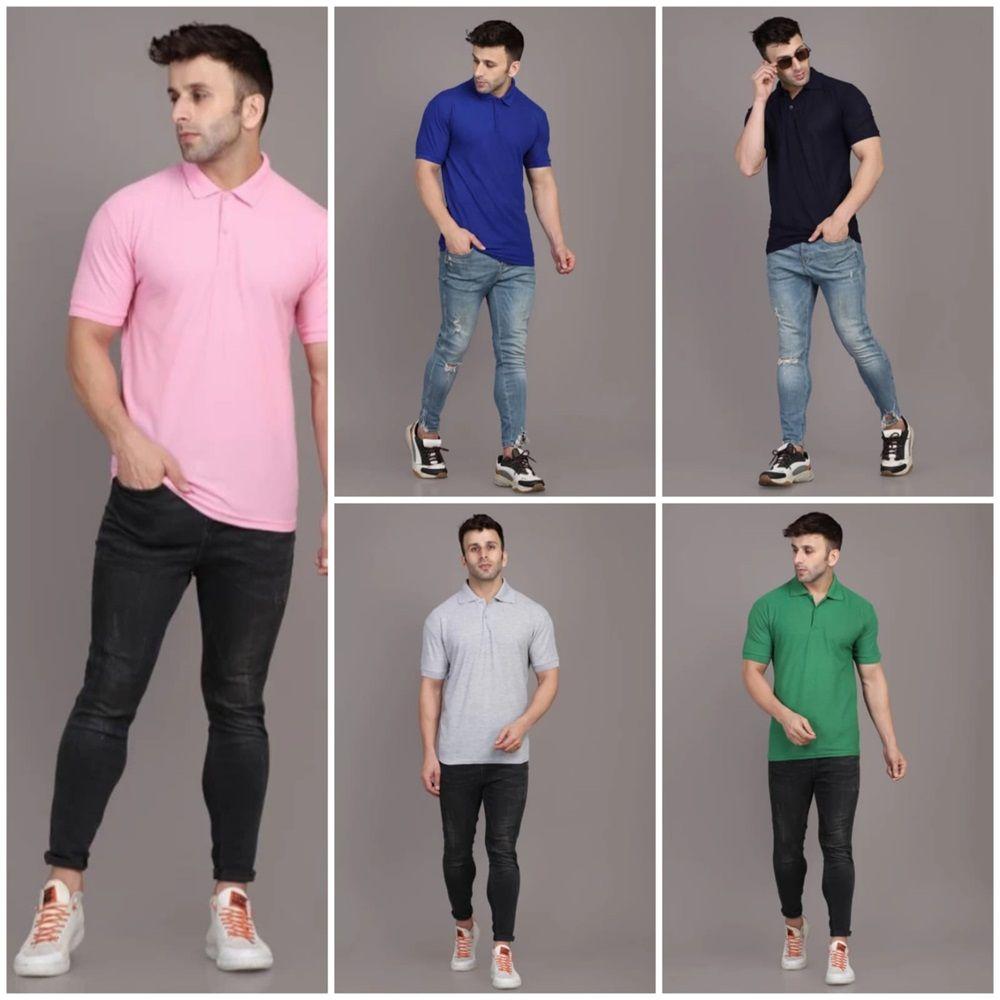 OS Men's Pack Of 5 Half Sleeves Polo Neck T-shirt PRODUCT CODE (OS0005545)