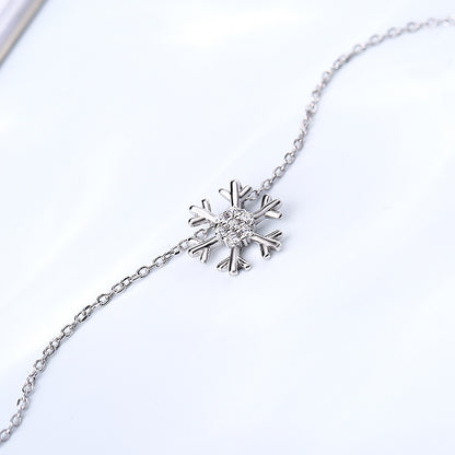 Snowflake Necklace Female Clavicle Chain Sterling Silver