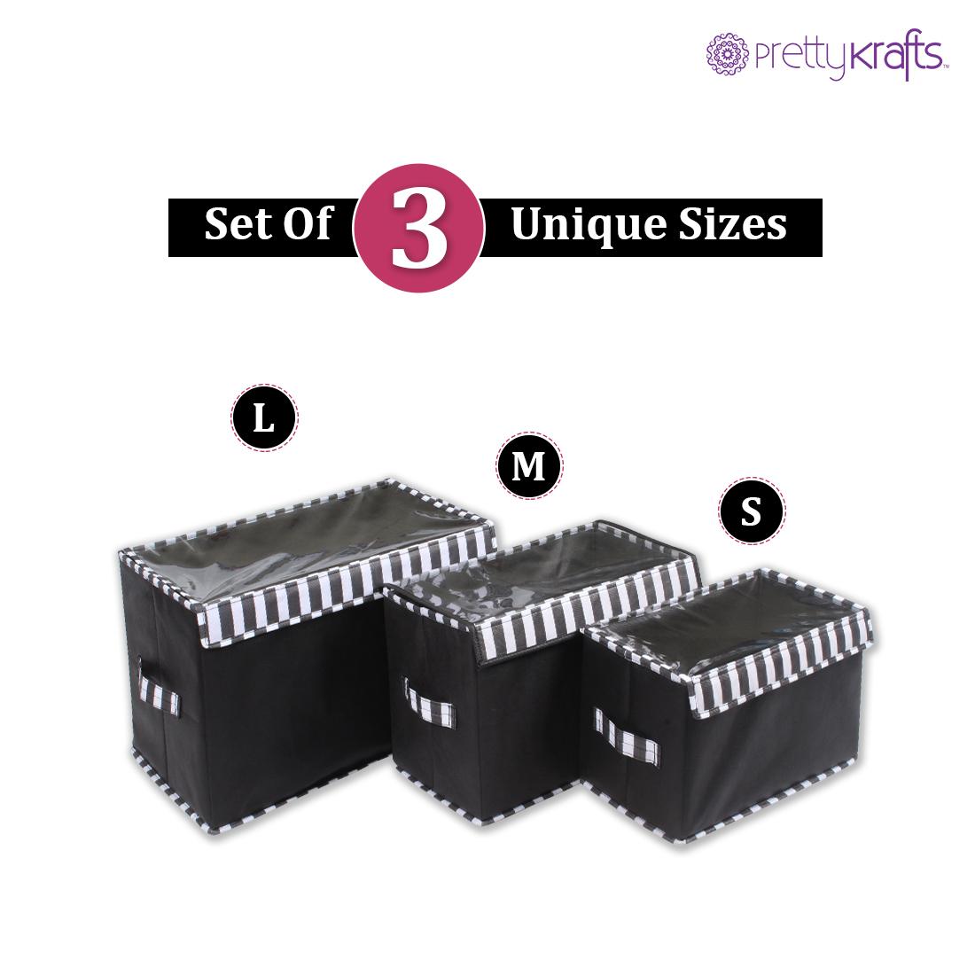 OS Organizer- Multi-Purpose Collapsible Storage Organizer with Transparent Lid(Set of 3) PRODUCT CODE (OS0004663)