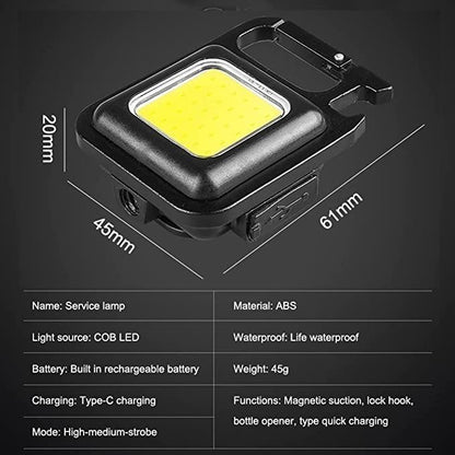 Mini LED COB Flashlight , Keychain Light, 500 Lumen Rechargeable Flashlights PRODUCT CODE(OS0008505)