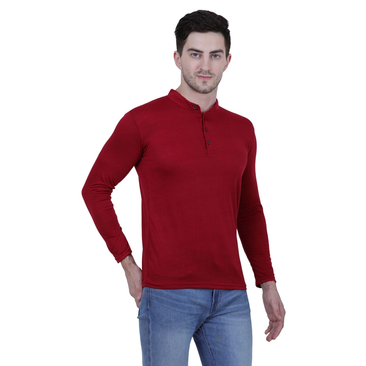 OS Cotton Blend Solid Full Sleeves T-Shirt PRODUCT CODE(OS0008454)