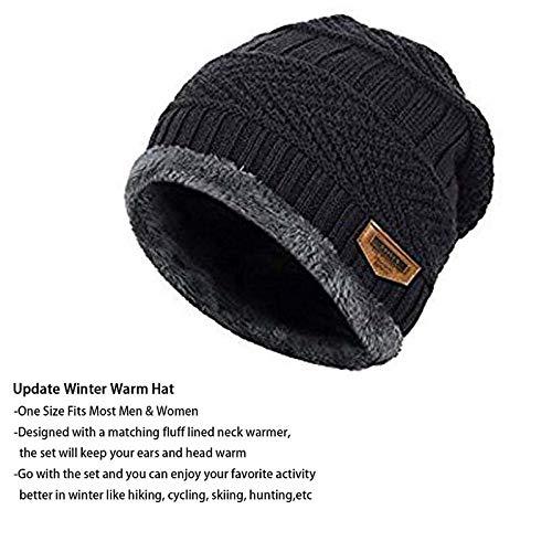 OS Winter Knit Neck Warmer Scarf and Set Skull Cap for Men Women Winter Cap for 2 Piece Combo Pack PRODUCT CODE (OS0010059)