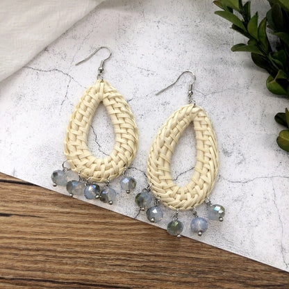 Vintage Forest Grass And Rattan Woven Handmade Earrings