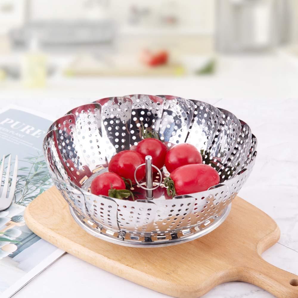 OS Stainless Steel Steamer basket for Veggie/Seafood with Safety Tool PRODUCT CODE (OS0004754)