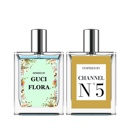 Inspired By Gucci Flora & Channel N5 Eau De Parfume 100ml Pack of 2 PRODUCT CODE(OS0008527)